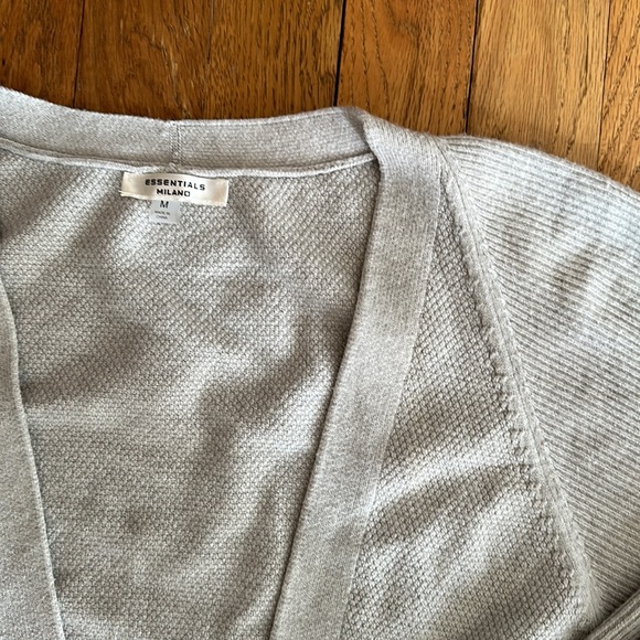 Essentials Milano Knit Cardigan Medium Sweater Open Layering - Picture 2 of 3